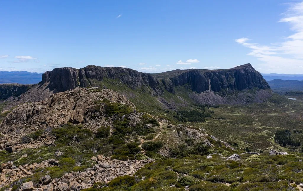 The view from the summit of the Temple in Tasmania