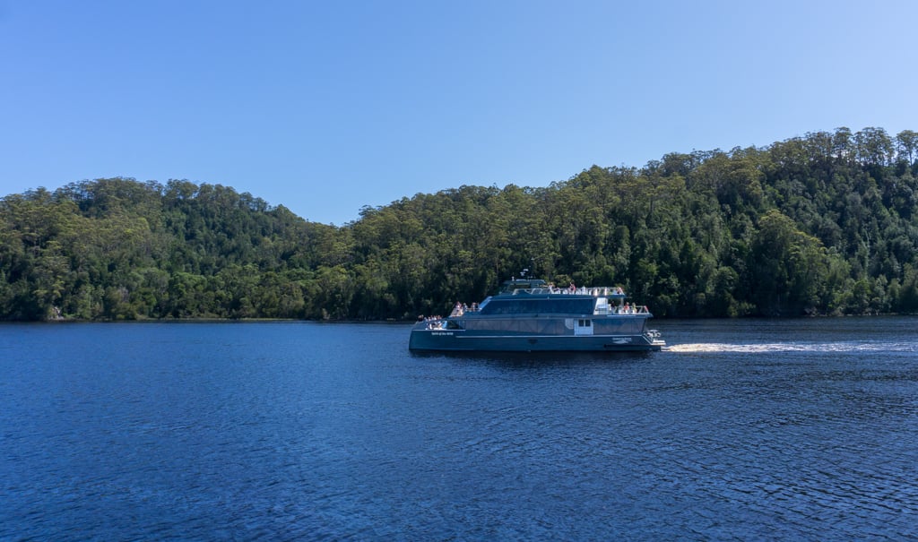 Gordon River cruise boat in Strahan, Tasmania