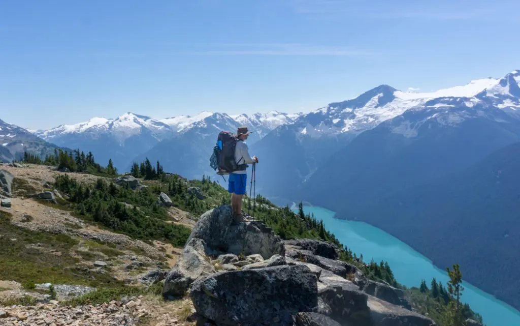 View of Cheakamus Lake from the High Note Trail in Whistler, BC. One of the best hikes in Whistler