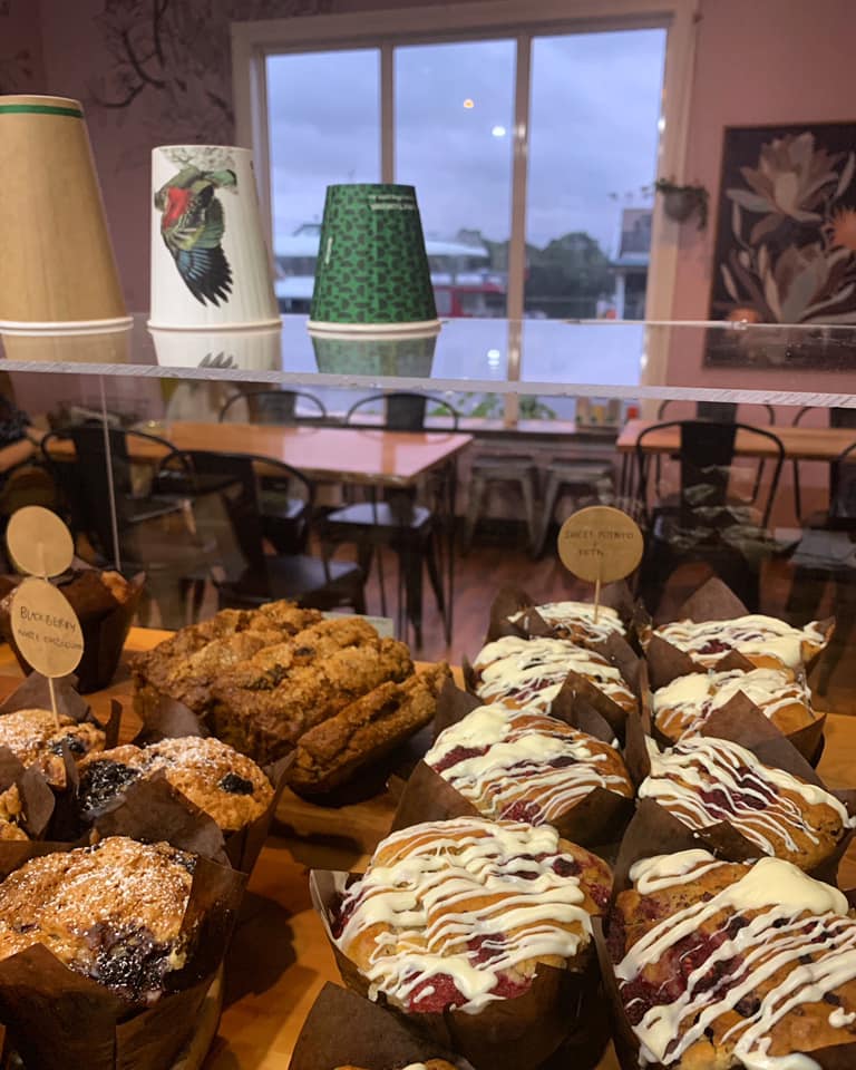 Muffins and baked goods at The Coffee Shack in Strahan