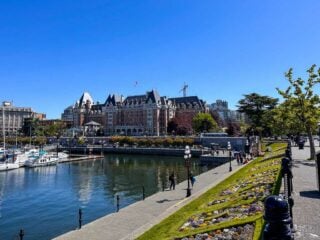 Ships in Victoria's harbour, an easy weekend getaway from Vancouver