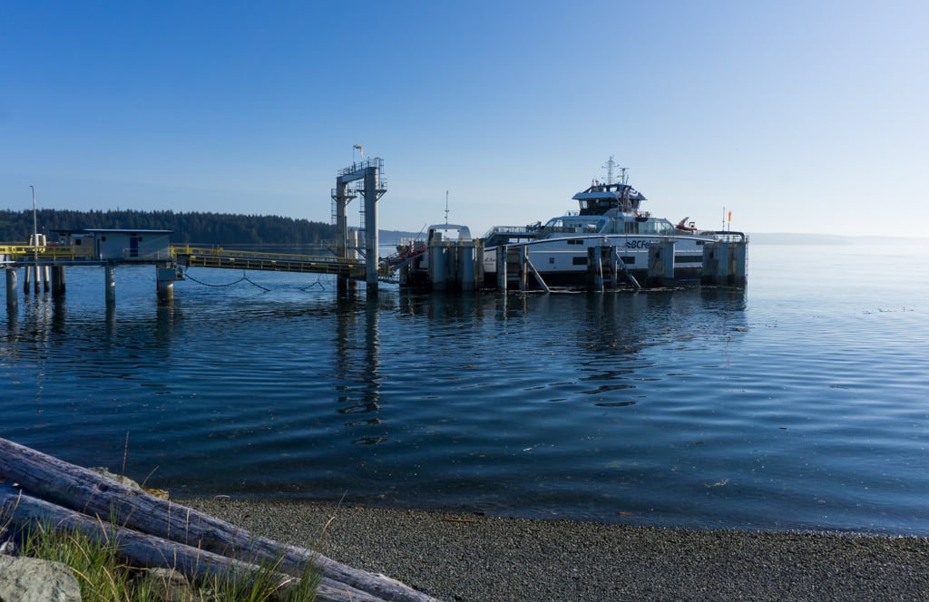 Island Aurora BC Ferry at the dock in Port McNeill, BC