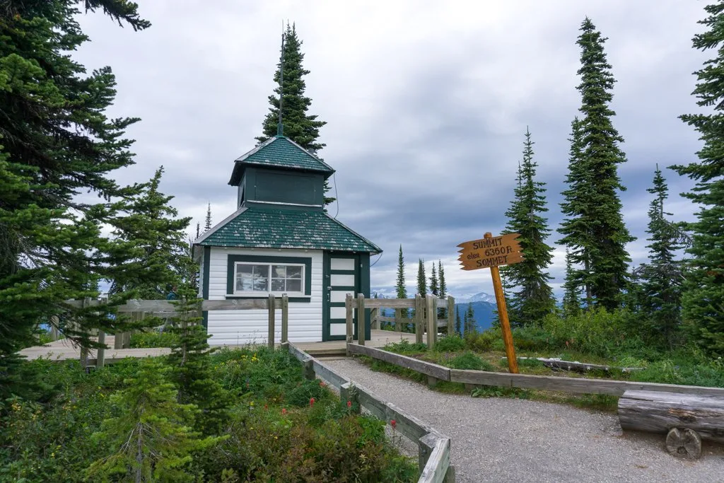 The historic fire lookout at Mount Revelstoke National Park