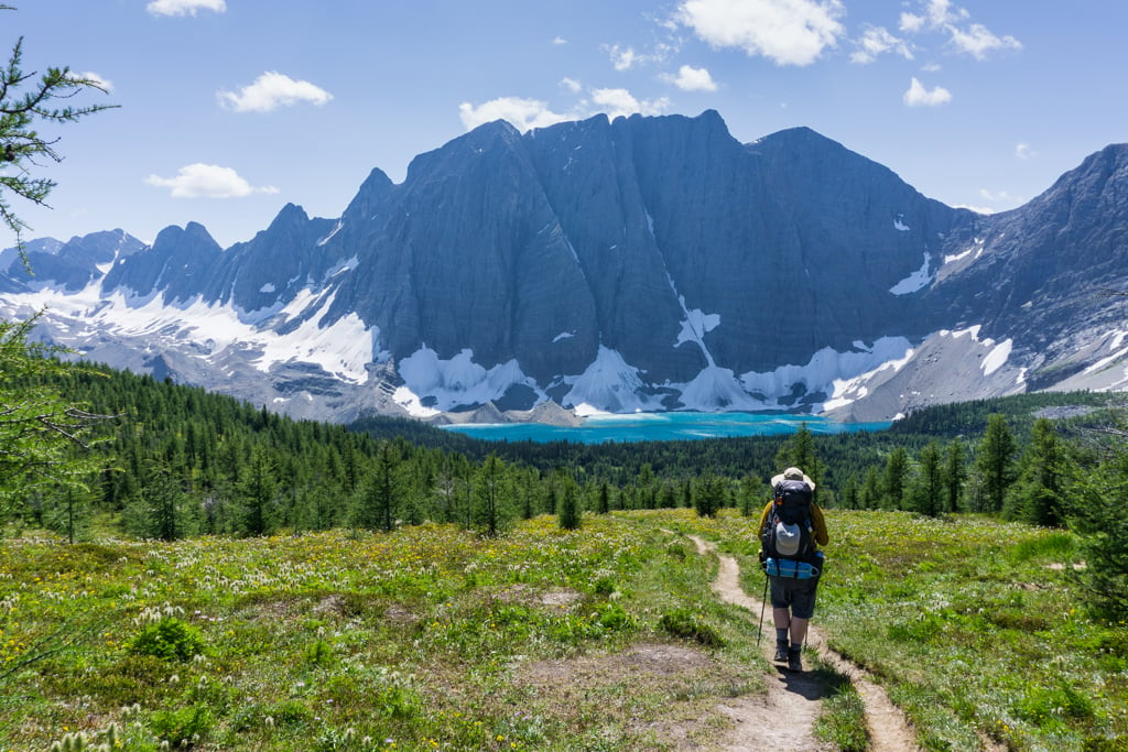 Descending the Rockwall Trail to Floe Lake