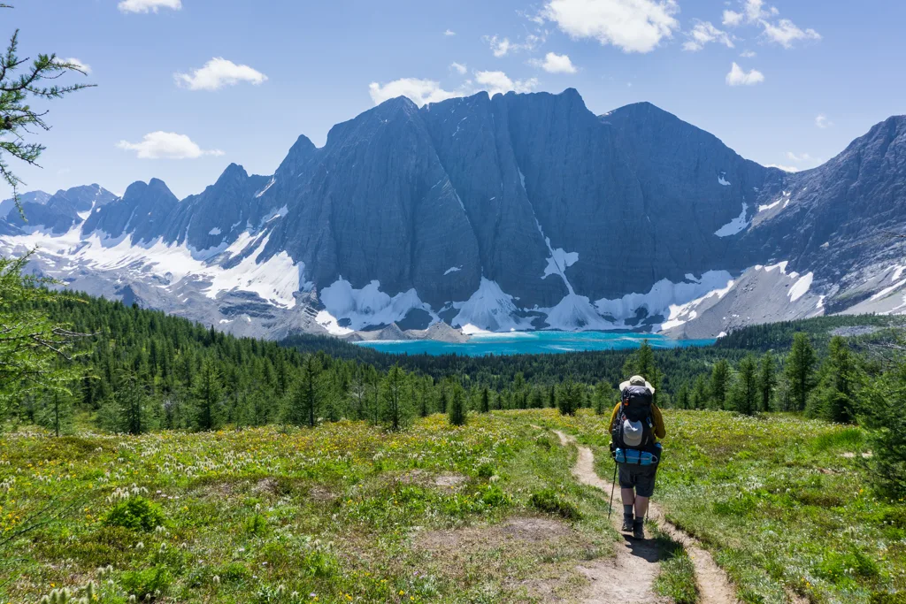 Descending the Rockwall Trail to Floe Lake