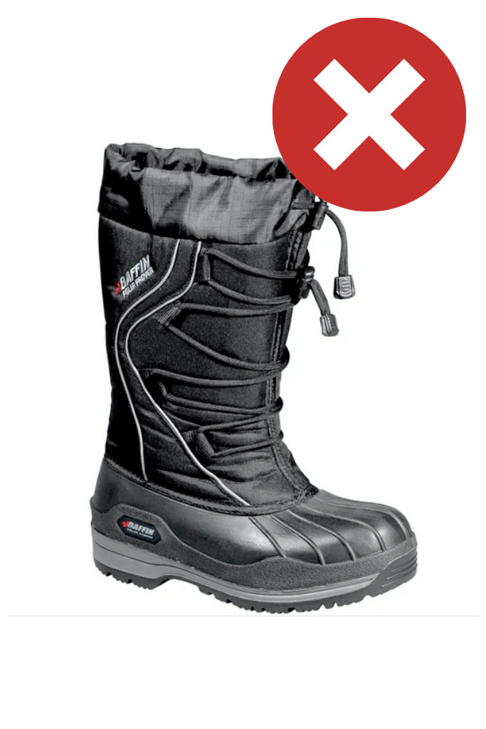 Baffin winter boots are not good for snowshoeing