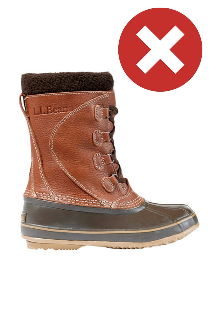 L.L. Bean winter boots are not good for snowshoeing