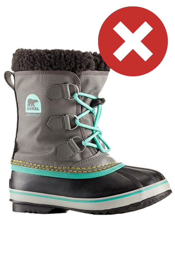 Sorel winter boots are not good for snowshoeing