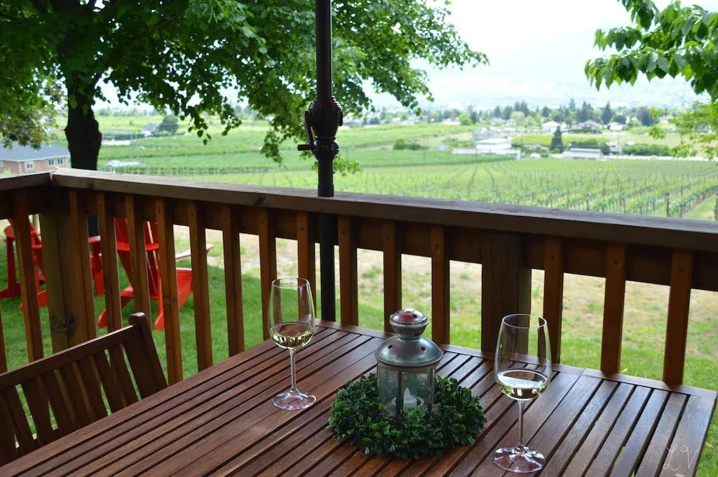 View from the deck of the cottage at the Four Shadows vineyard in Penticton.