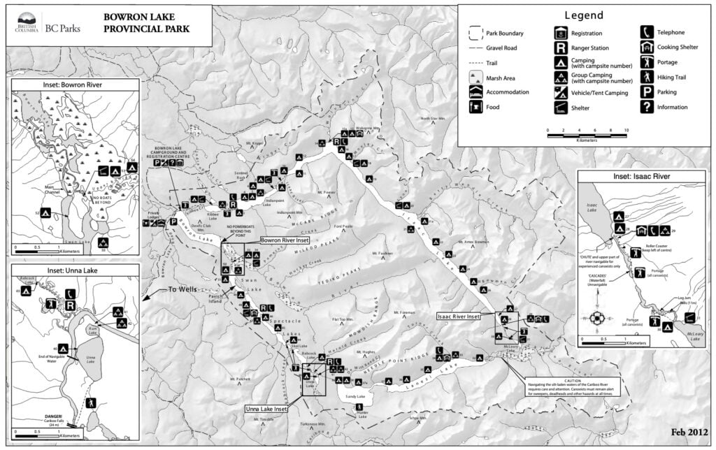 Bowron Lake Canoe Circuit Map from BC Parks