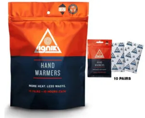 A 10 pack of chemical hand warmers. A great stocking stuffer for snowshoers.