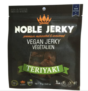 Vegan jerky is a great on-the-go snack for snowshoers