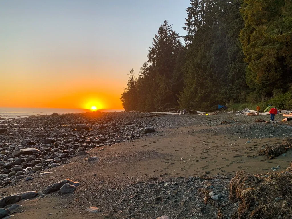 Sunset at Bear Beach Campground on the Juan de Fuca Trail