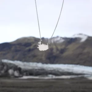 Custom Iceland necklace from Mersea Studios. Custom jewelry is one of the best Valentine's gifts for hikers and campers