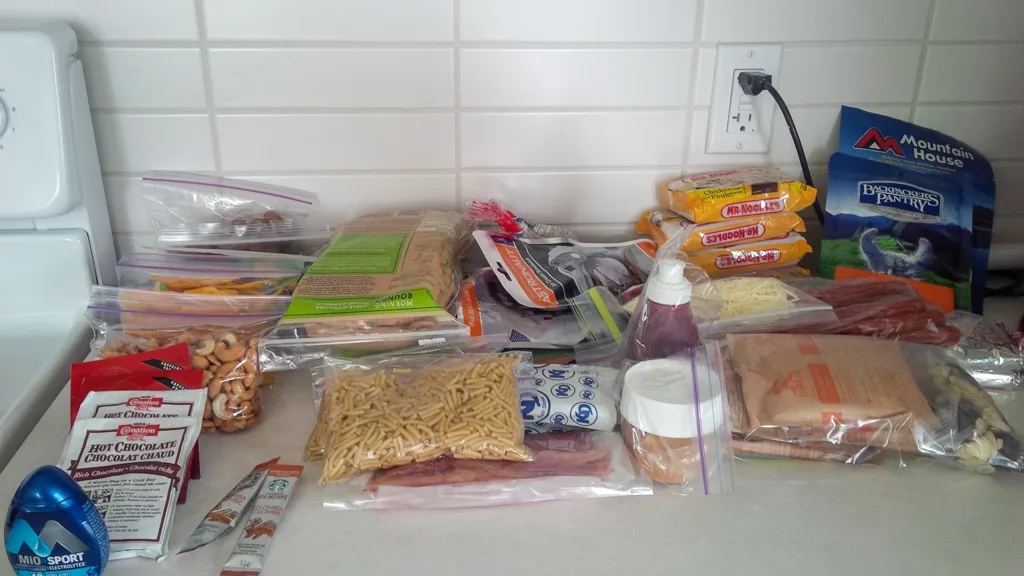 Backpacking food for a family of four for two nights