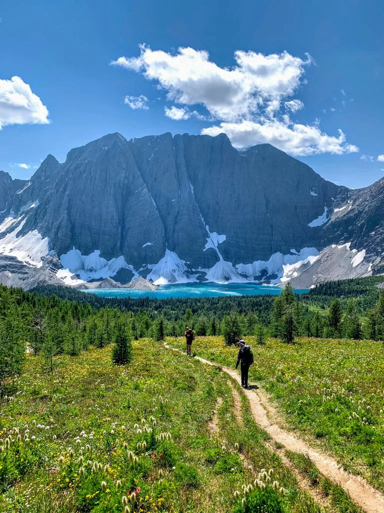 Kids backpacking the Rockwall Trail in Kootenay National Park