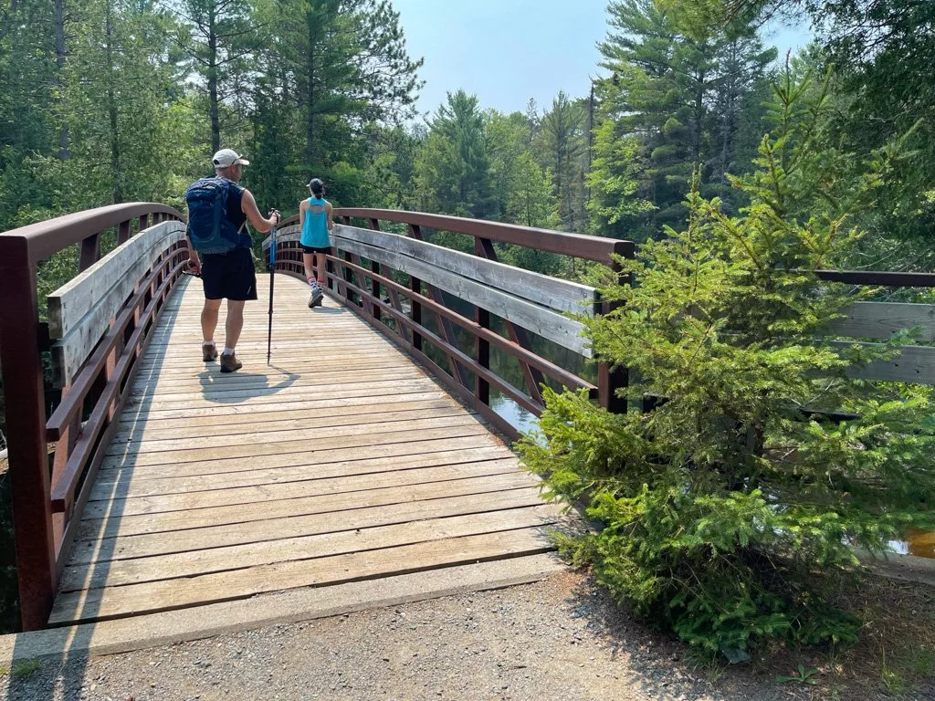 Hiking near Gananoque Ontario, one of the best small towns in Canada for outdoor adventure