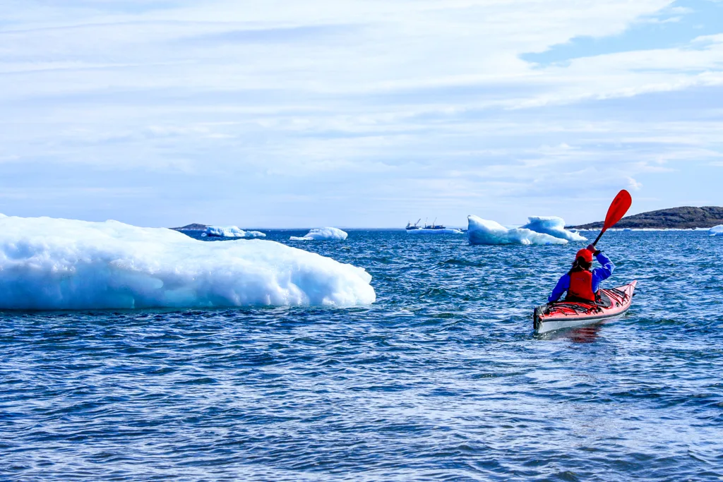 Kayaking in Iqaluit, Nunavut, one of the best small towns in Canada for outdoor adventures
