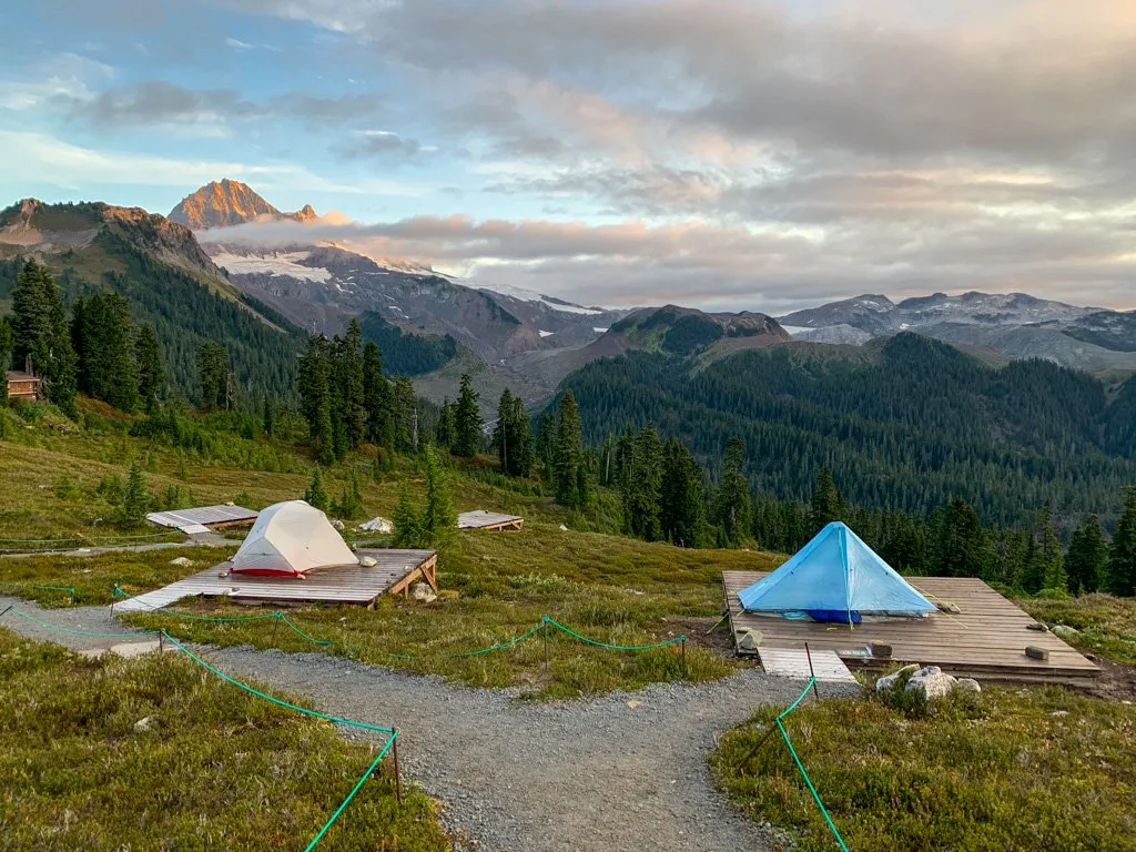 Tents at Elfin Lakes Campground in Garibaldi Provincial Park