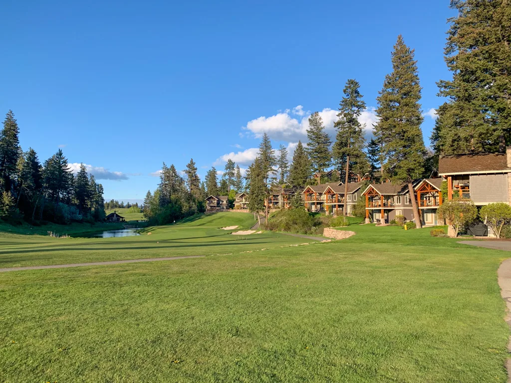 The golf course at Predator Ridge in Vernon is flanked by cottages.