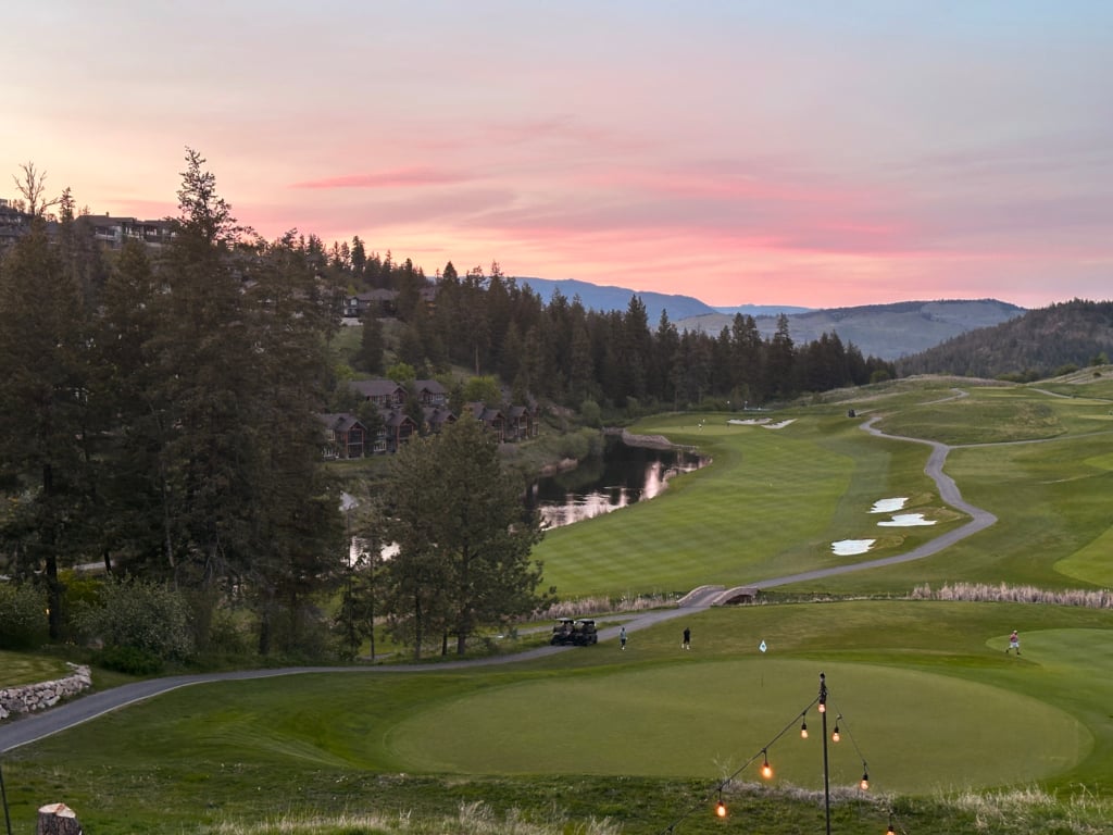 Sunset from the patio at Range at Predator Ridge. 