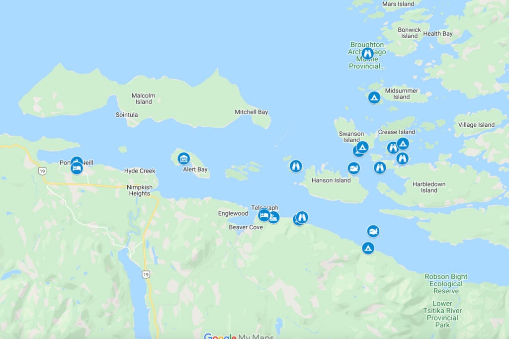 Johnstone Strait Kayaking Google Map