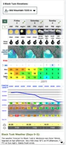 Screenshot from Mountain Forecast for Black Tusk - a great weather website for hikers