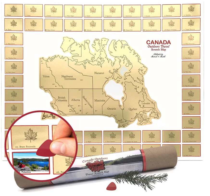 National Parks of Canada scratch map