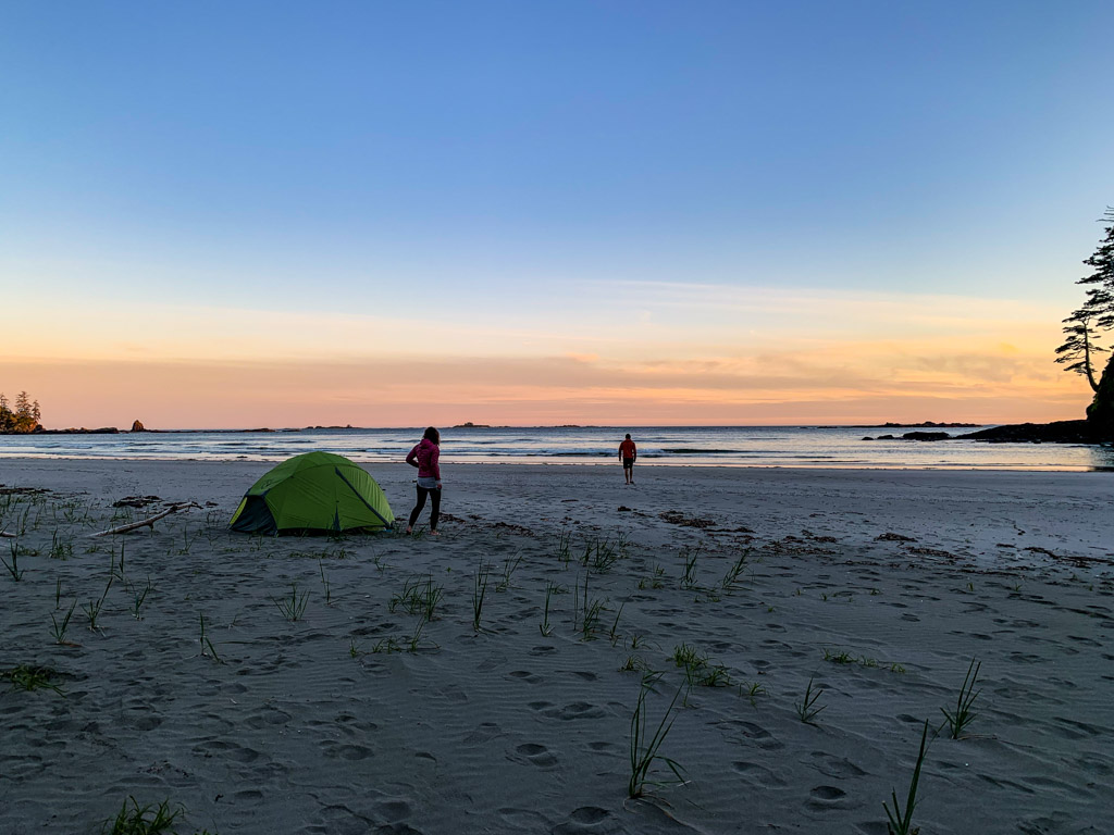 Sunset at Sandpiper Creek Camp on the Tatchu Trail