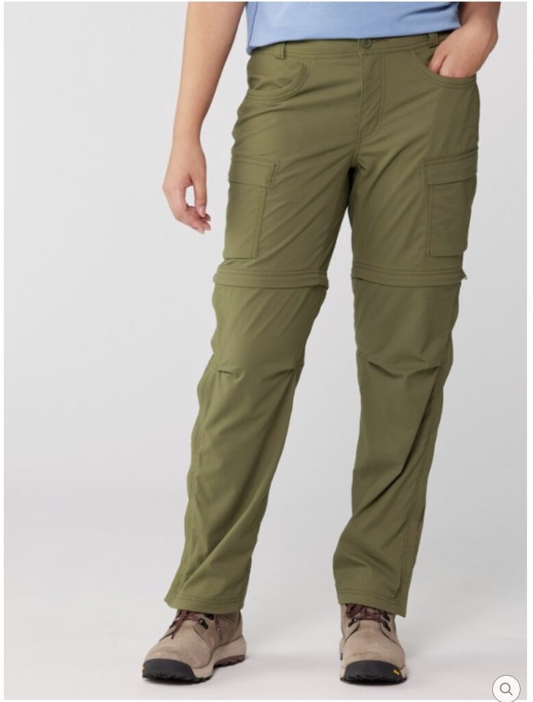 REI Co-op Sahara Convertible pants, one of the best women's hiking pants for petite women