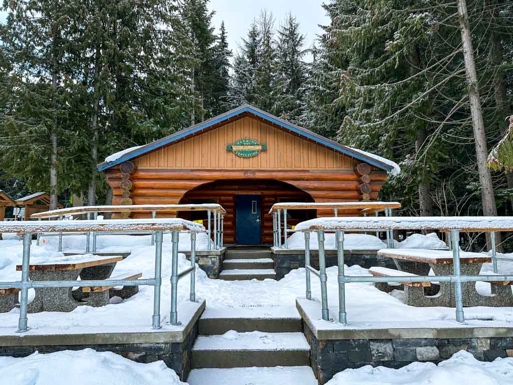 The warming shelter at Lost Lake
