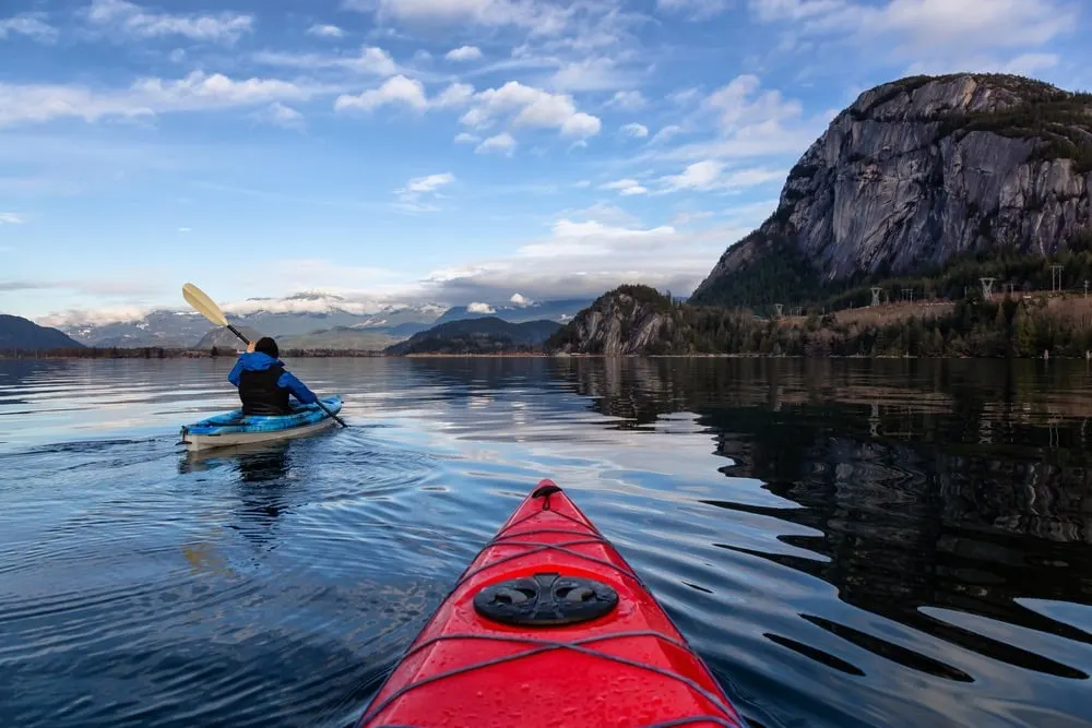 Kayaking in Howe Sound near Squamish