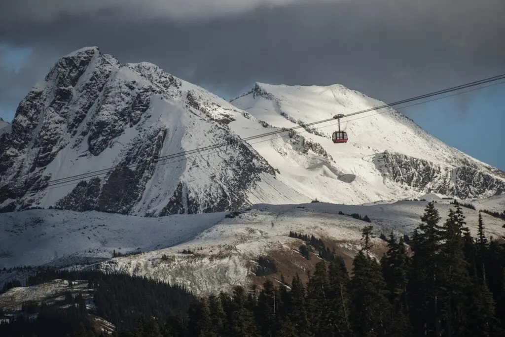 Peak to Peak gondola at Whistler in the winter