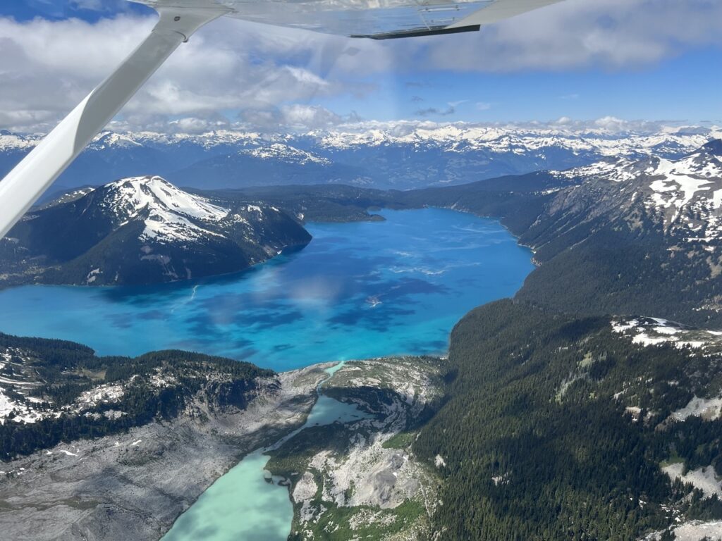 View of Garibaldi Lake from a flightseeing tour