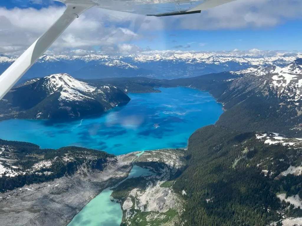 View of Garibaldi Lake from a flightseeing tour