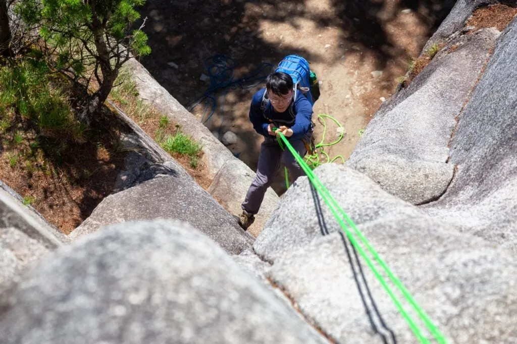 A rock climber in Squamish