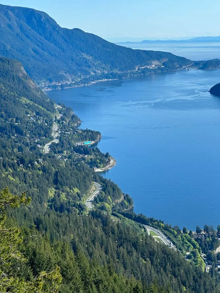 Looking south along Highway 99 from Tunnel Bluffs