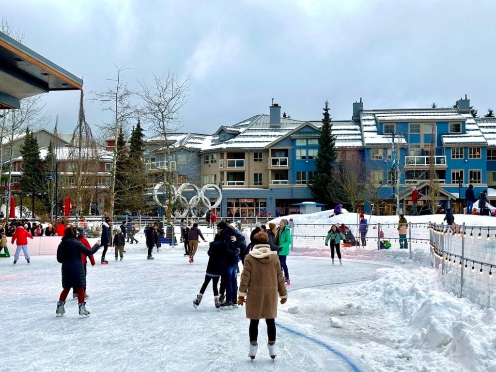 Ice skating at Whistler Olympic Plaza is totally free