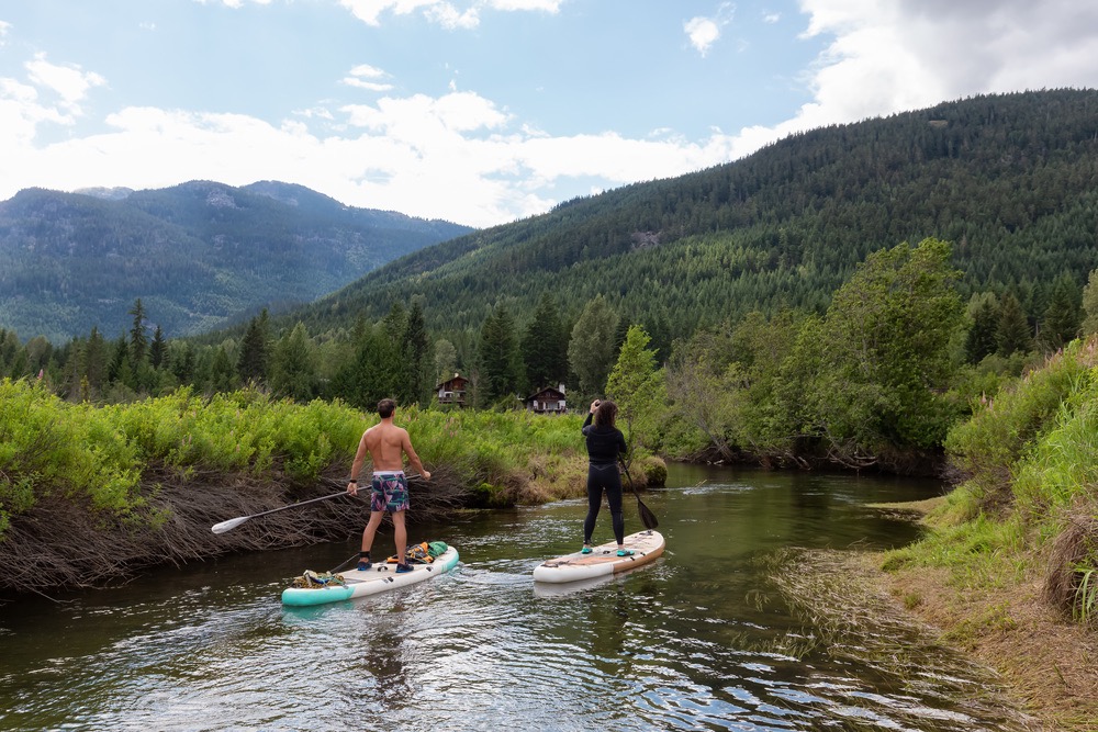 Paddling the River of Golden Dreams in Whistler. 