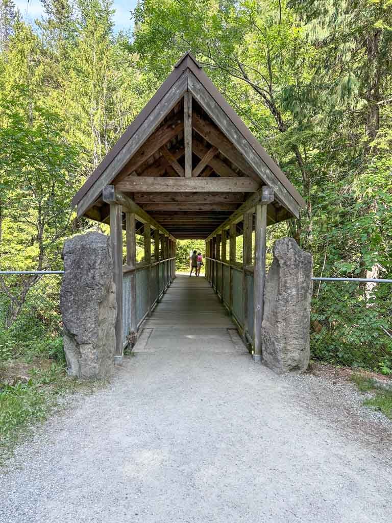 The covered bridge at Brandywine Falls Provincial Park near Whistler