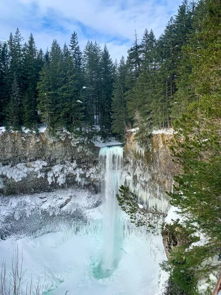 Frozen Brandywine Falls in winter