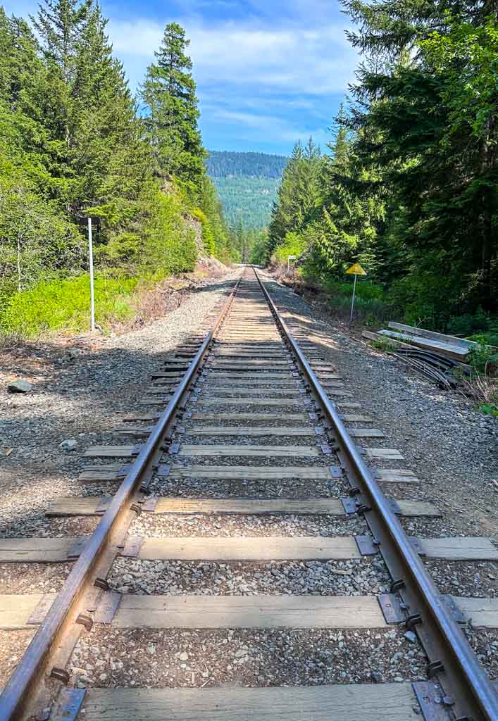 View down the railway tracks near Whistler