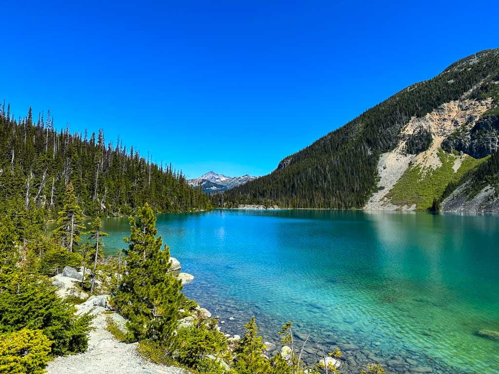The view from the shores of Upper Joffre Lake