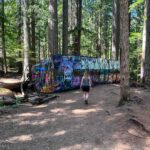 Abandoned train cars at the Whistler Train Wreck Hike