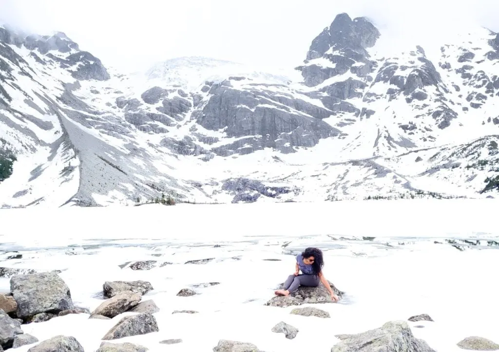 Joffre Lakes in winter