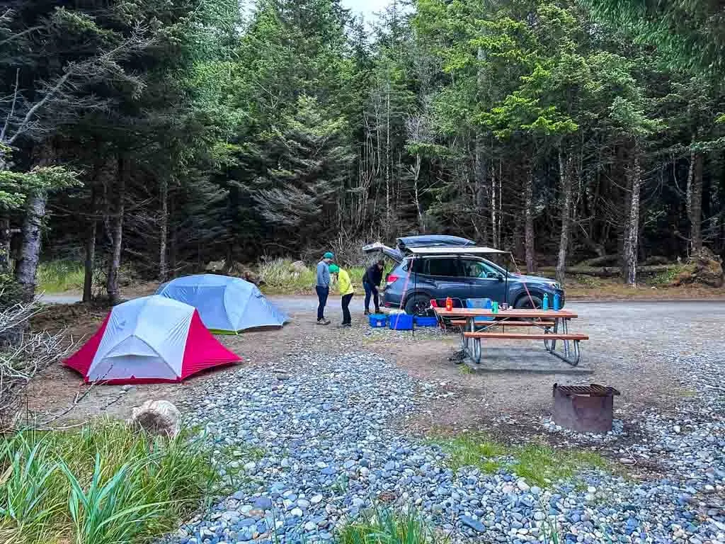 Camping at Agate Beach in Naikoon Provincial Park