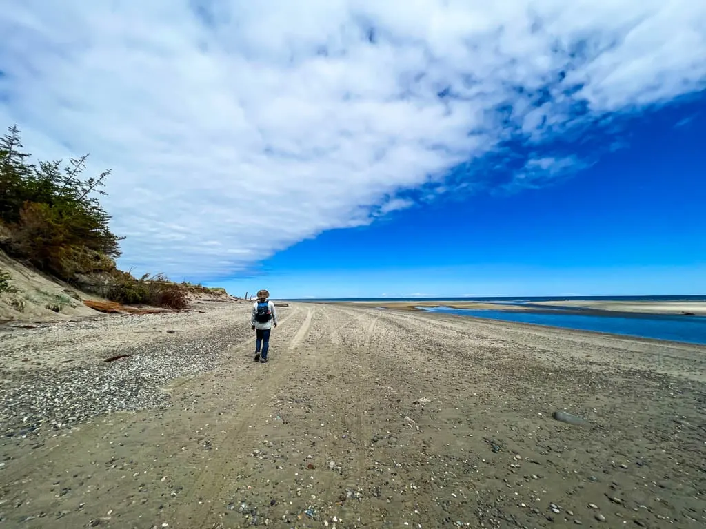 Hiking the East Beach Trail near the Pesuta Shipwreck