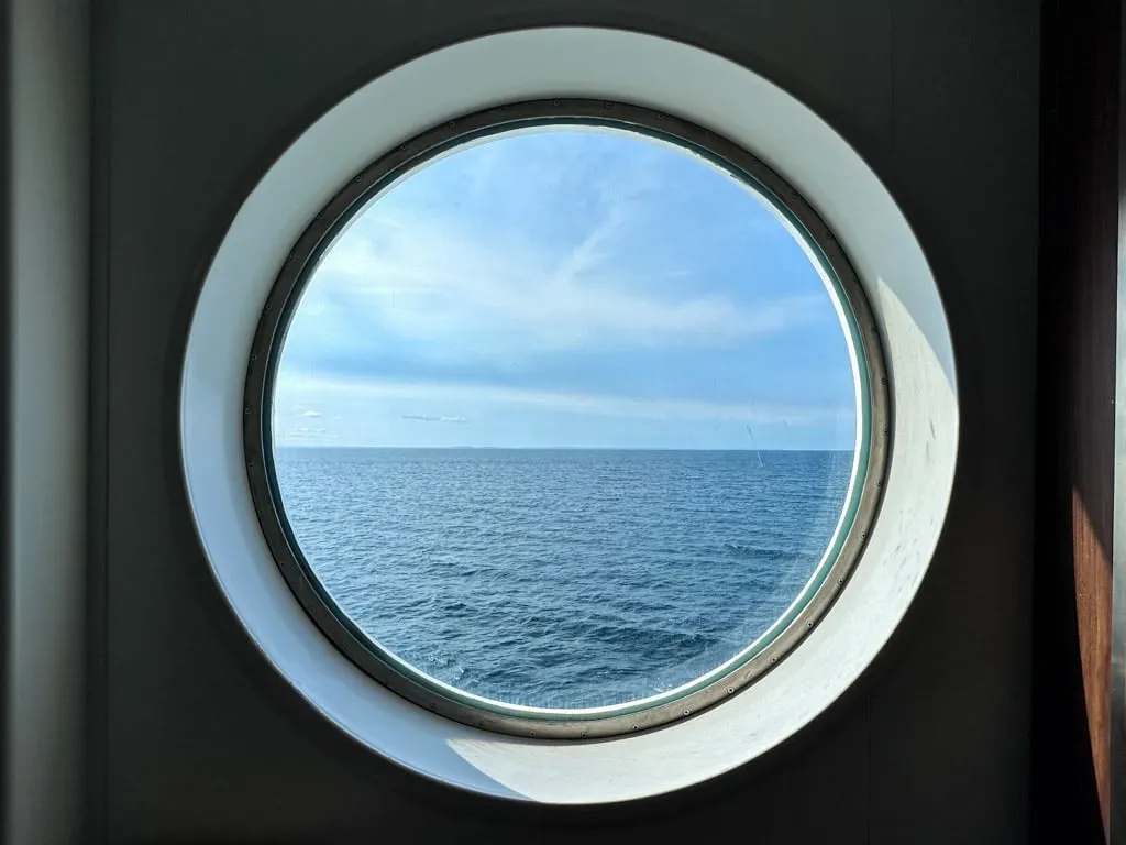 The view out the window from the ferry to Haida Gwaii