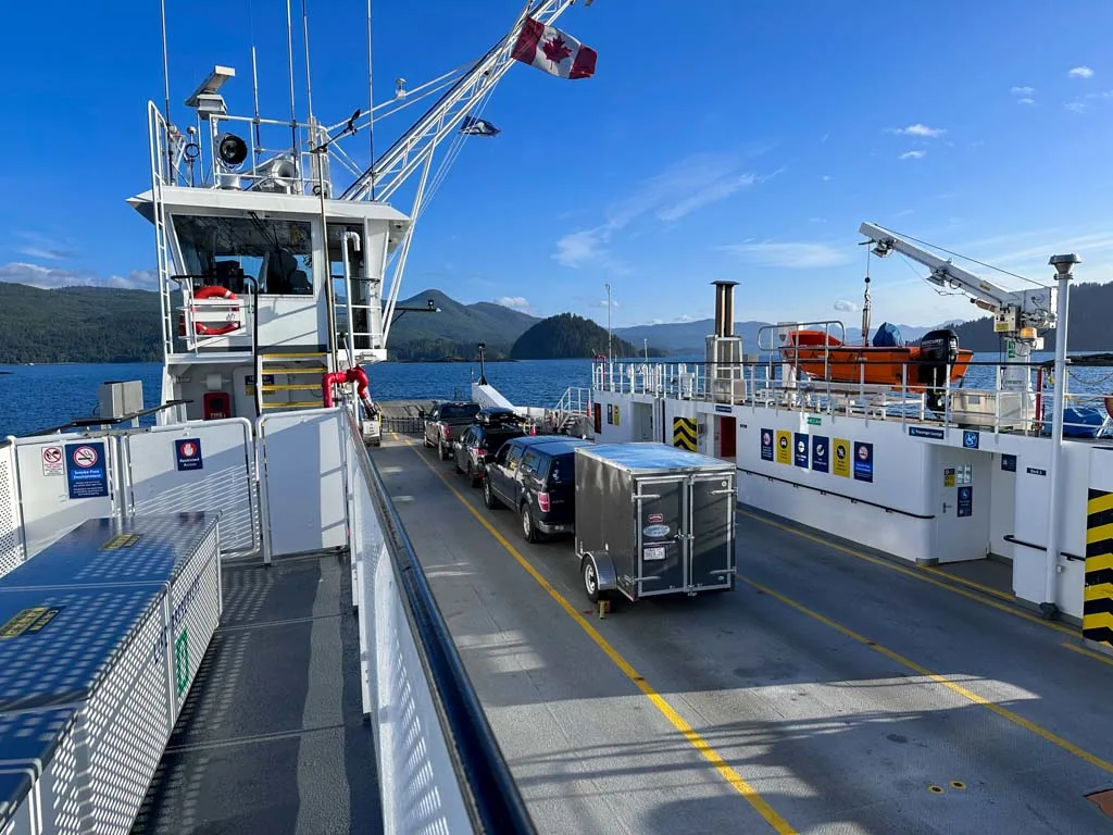 The Kwuna Ferry runs between Graham Island and Moresby Island in Haida Gwaii