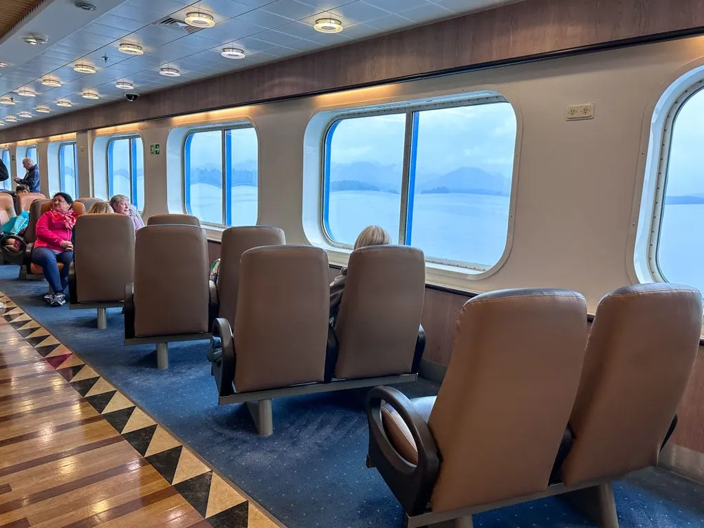 Seating on deck 4 on the ferry from Port Hardy to Prince Rupert